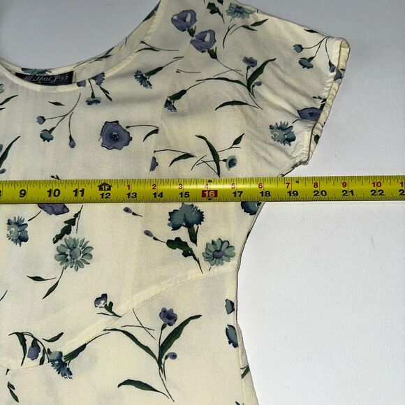 All That Jazz Women Maxi Long Dress Pale Yellow Floral Prairie VTG USA 13 /14 - Picture 3 of 8